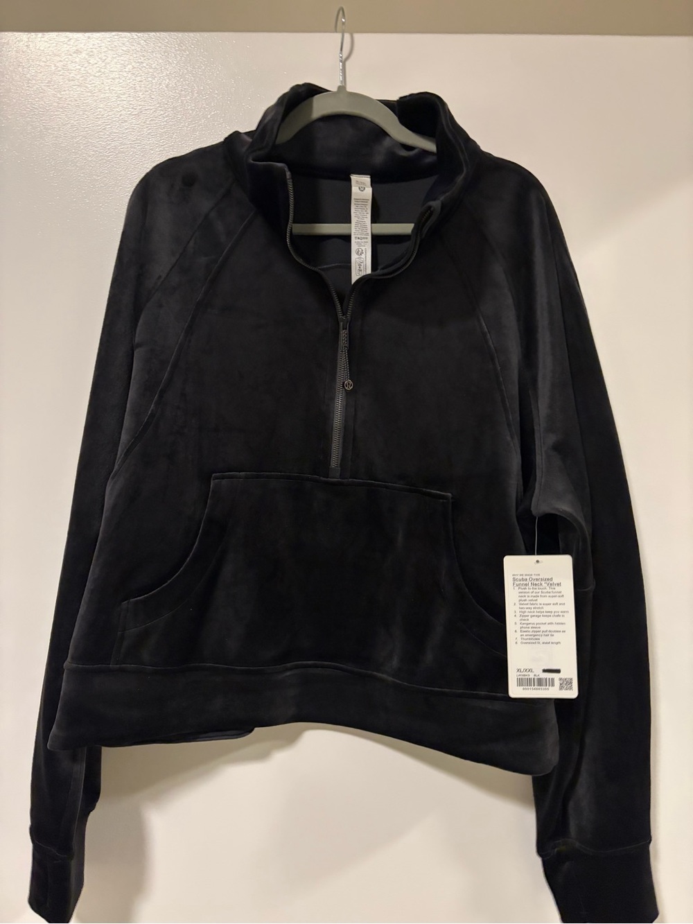 lululemon athletica Black Hooded Half-Zip Pullover/Scuba mid-rise wide-leg set